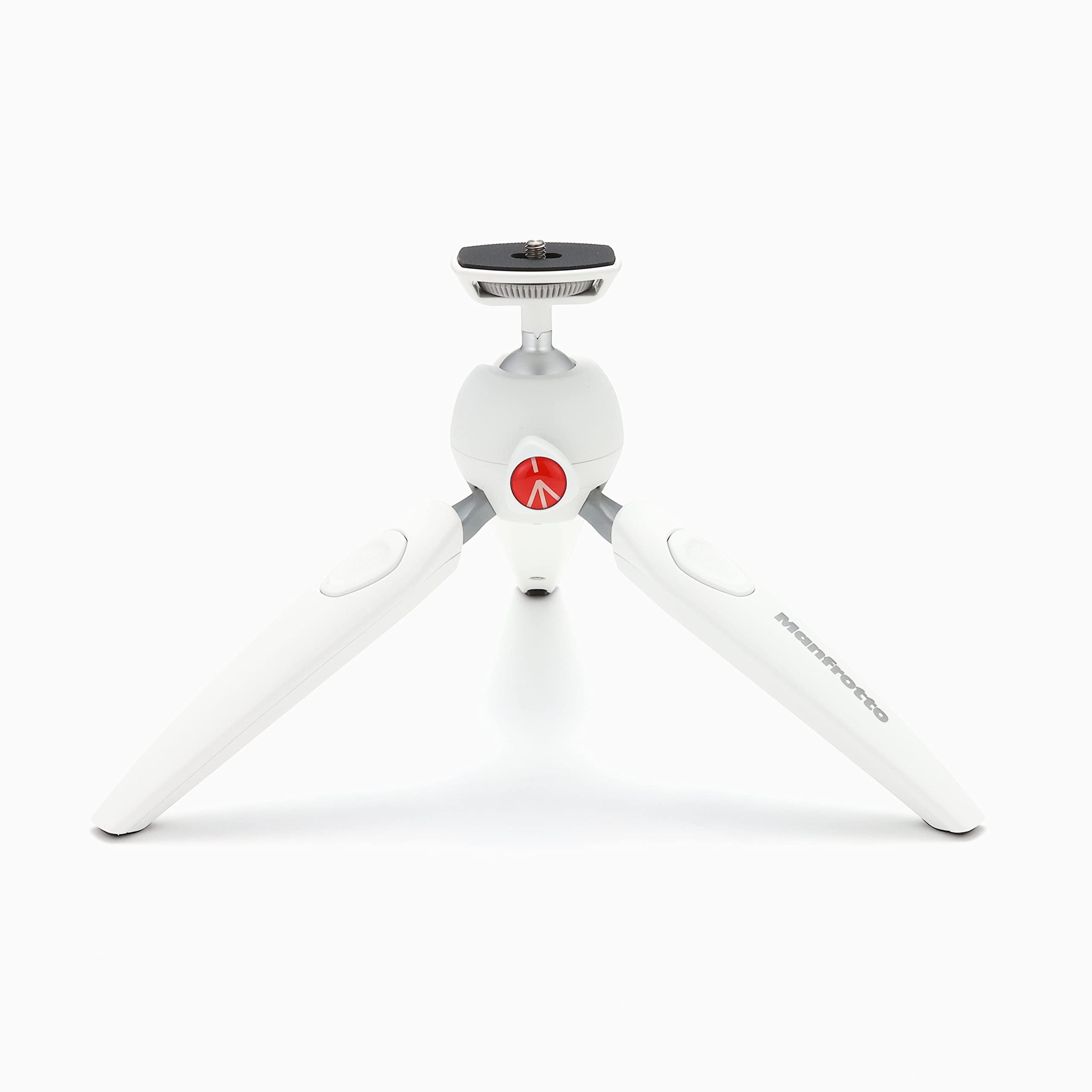 Manfrotto MTPIXIEVO-WH, PIXI EVO 2-sekcyjny mini statyw, składany, kompaktowy rozmiar, do lustrzanek cyfrowych klasy wejściowej, kompaktowych kamer systemowych, bezlusterkowy, biały