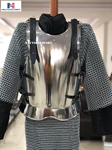 NauticalMart Breastplate Warrior - Medium - Silver Armour