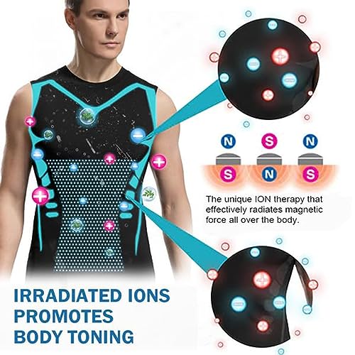 2023 New Version Energxcel Ionic Shaping Vest, Ionic Shaping Vest Men (Black+Grey+White,M)3