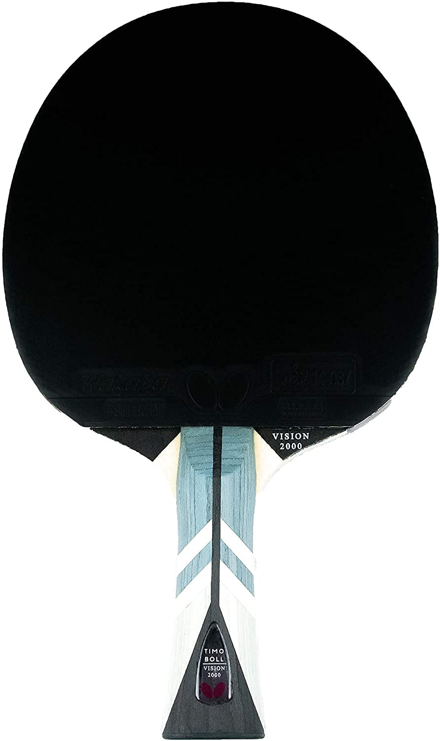 Butterfly® Timo Boll Vision 2000 Tischtennisschläger | Tischtennis Racket Bat TT Profi Wettkampfschläger technisch fortgeschrittene Spieler | ITTF zertifizierter Wakaba Belag | Griffform