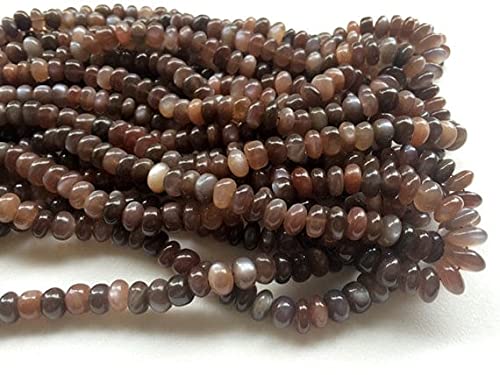 Pierre de lune chocolat en perles rondelles naturelles de haute qualité pour collier élégant