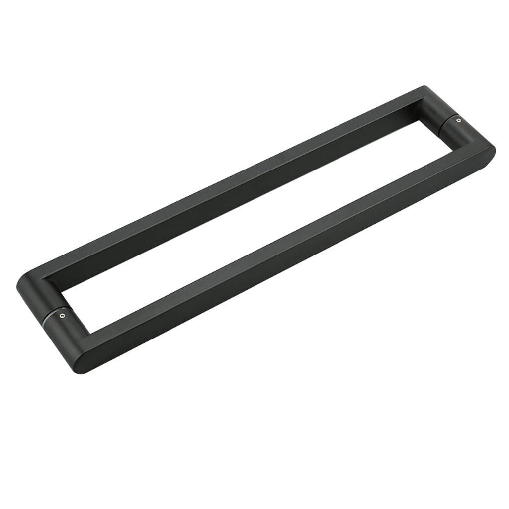 Poignée de porte coulissante noire robuste en acier au design double face épuré