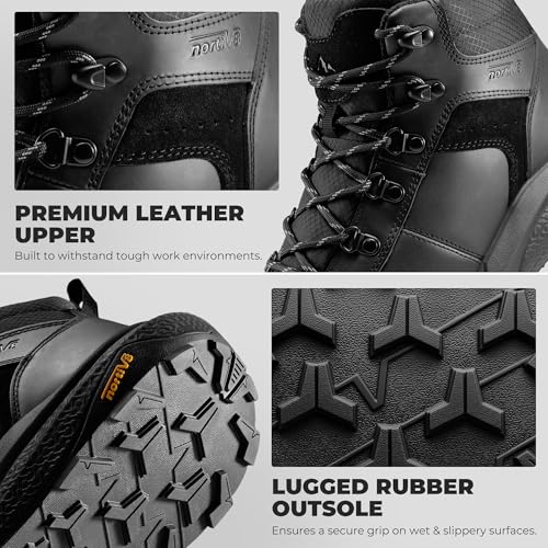 Image of NORTIV 8 Composite Toe Boots for Men Work Boots Anti-Fatigue Waterproof Lightweight Non-Slip ASTM F2412-24 for Warehouse Construction DriftShield-nano