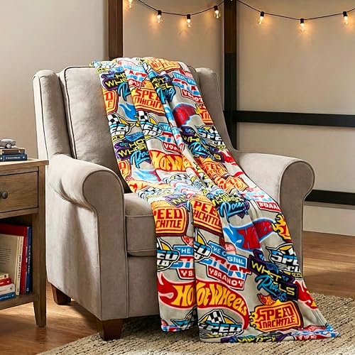 Hot Wheels Kids Bedding Super Soft Plush Throw Blanket 46 in x 60 in (Officially Licensed Product) by Franco