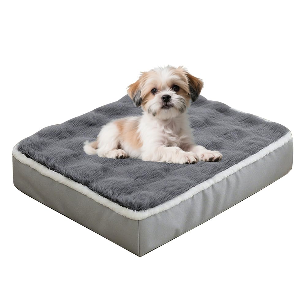 Colchoneta para Perro, Cojín Suave para Perro, Cama para Gatos con Desenfundable Y Lavable, Camas Antideslizantes para Perros, para Gatos Y Perros Medianos Y Pequeños,Gris,M