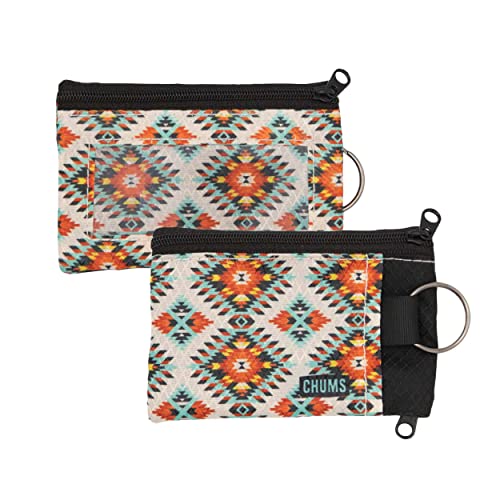 Chums Surfshorts Wallet - Lightweight Zippered Minimalist Wallet With Clear Id Window - Water Resistant With Key Ring (Western White) #TOP27