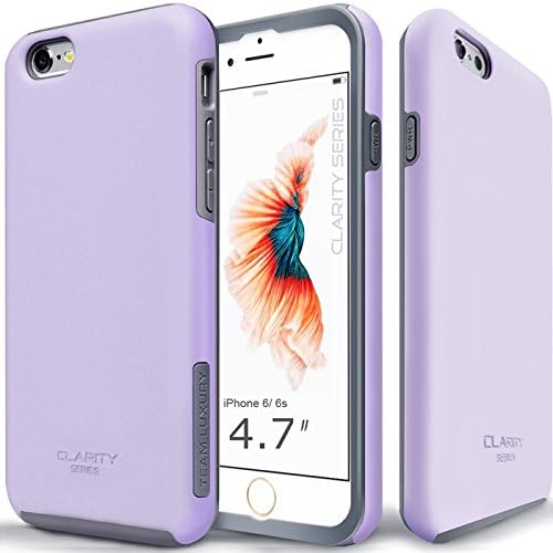TEAM LUXURY Shockproof for iPhone 14 Case for iPhone 13 Case [UNIQ Series] Rugged Anti-Scratch Protective Case Designed for iPhone 13/14 Phone Cases 6.1 Inch, (Soft Mint) (Lavender/Gray)