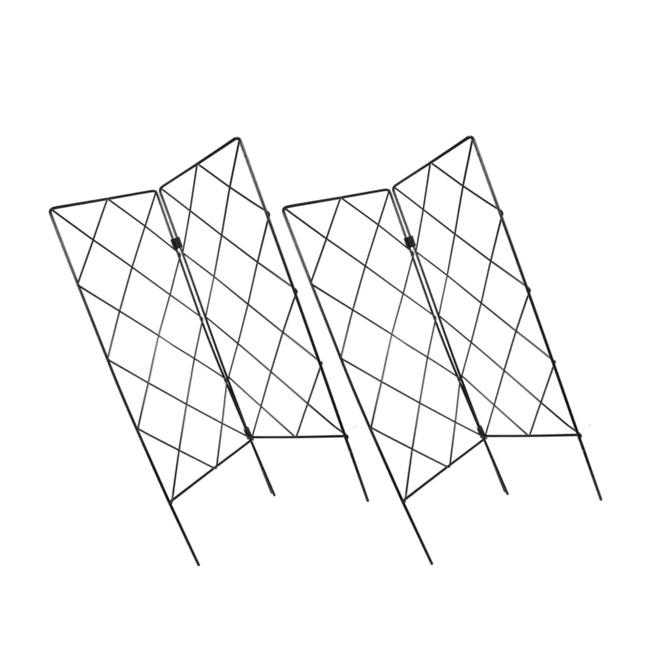 Treillis de Support pour Plantes Pliable en Fer, Lot de 2, Noir