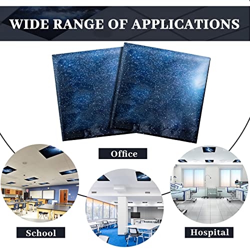 Image of Hortsun 4 Pack 4 x 2 Feet Fluorescent Light Covers, Magnetic Light Filters for Classroom Ceiling, Decorative Lights Shade for Office Home Hospital(Galaxy)