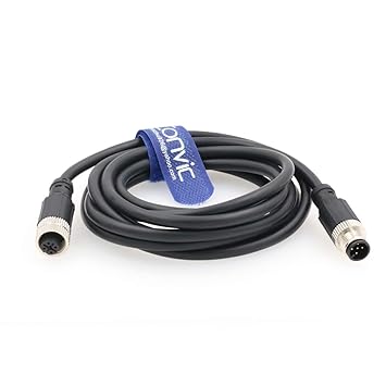 Eonvic Industrial M12 5 Pin Male to Female Aviation Sensor Connector Electrical PVC Shielded Cable(Black)