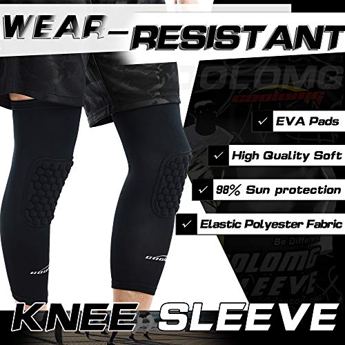 image for COOLOMG Basketball Knee Pad Compression Long Sleeve (1 Sleeve）Volley