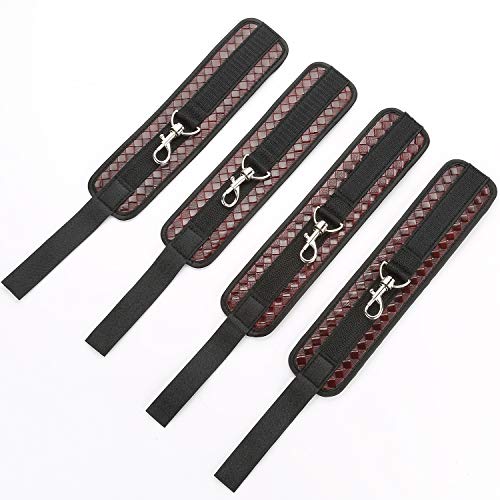 EXREIZST Adjustable Leather Wrist & Ankle Straps Set Home Indoor Sports Training Aid Tools, Blue (Blue)