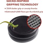 Setex Gecko Grip, Low Rise Thumbstick Grips for Switch Joy-Con Controller, & Switch OLED & Switch Lite | Anti-Slip Microstructured Analog Stick Thumb Grips, Black, Covers Only