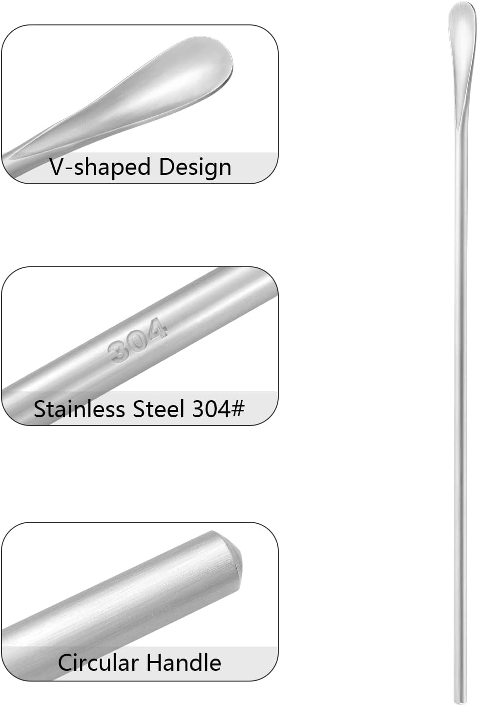 10 Inch/25.8cm Coffee Stirrers Spoon,Silver Stainless Steel 304# Coffee Stir Sticks,Round Solid Long Handle Cocktail Beverage Iced Tea Stirring Stick,Drink Mixing Spoon,Set of 4