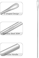 Vista 3 de Cuchara agitadora de café de 10 pulgadas/10.2 in, acero inoxidable plateado 304#, palitos de café redondos, sólidos de mango largo, para cóctel, té