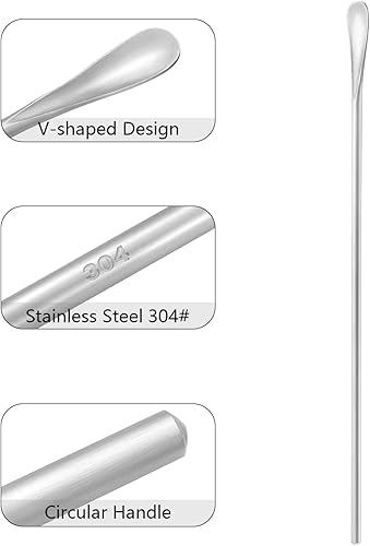 Miniatura 3 de Cuchara agitadora de café de 10 pulgadas10.2 in, acero inoxidable plateado 304#, palitos de café redondos, sólidos de mango largo, para cóctel, té