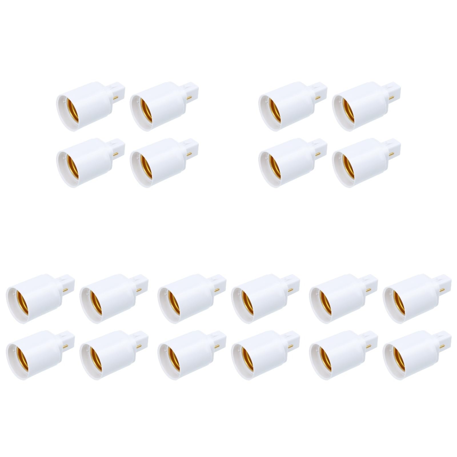 Housoutil Lamp G24 to E27 Adaptador G24D de 2 pines adaptador E27 rosca de tornillo para convertidor de bombillas LED