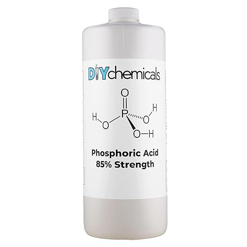 DIYChemicals Ácido fosfórico 85% – Removedor de óxido, removedor de manchas de madera, control de pH, ácido ortofosfórico de alta pureza para metal,