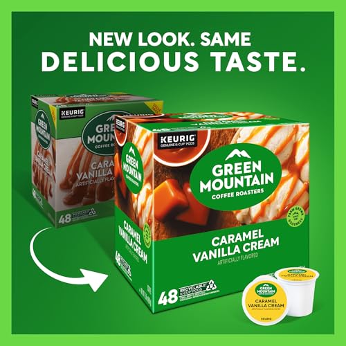 Image of Green Mountain Coffee Roasters Caramel Vanilla Cream, Single-Serve Keurig K-Cup Pods, Flavored Light Roast Coffee Pods, 48 Count