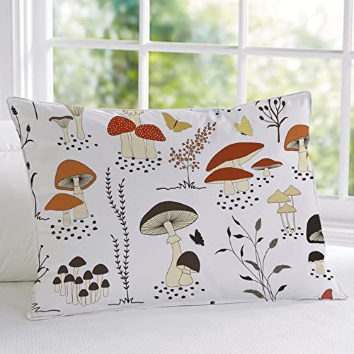 Musolei Mushroom Fitted Sheet For Kids Girls Boys Teens Creative Natural Wild Plants Bedding Set 1 Deep Pocket Fitted Sheet With 2 Pillowcases(03, Full) #TOP4
