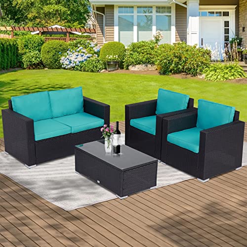 J-SUN-7-Patio-Furniture-PE-Wicker-Furniture-Set-4-Pieces-Outdoor-Brown-Rattan-Sectional-Conversation-Sofa-with-Storage-Box-Table-and-Blue-Cushions