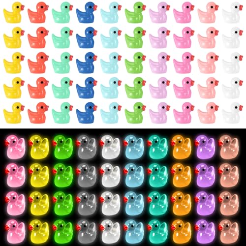 Halinuia - Halinuia Mini Canards 200 Pcs 20 Styles Mini Canards Lumineux en Résine Petit Canard a Cacher Canards Miniatures Figurines pour Aquarium Maison de Poupée Bricolage Empotage Fournitures de Décoration - -33%