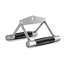 Cable Machine Attachment Combo: Straight bar/Triceps Handle, Zigzag Handle, D Handle Pair, high Pulley LAT bar and Rowing Handle with Safety Lock gallery image