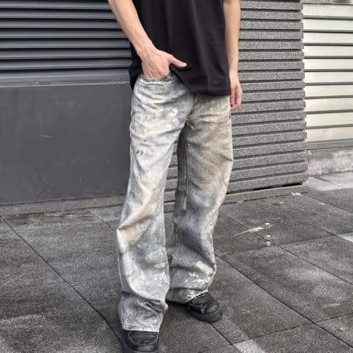 Streetwear Jeans Unisex Vintage Denim Pants Men Women Straight Pants4