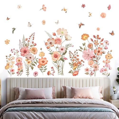 Vinilos Decorativos Florales Multicolor para Pared