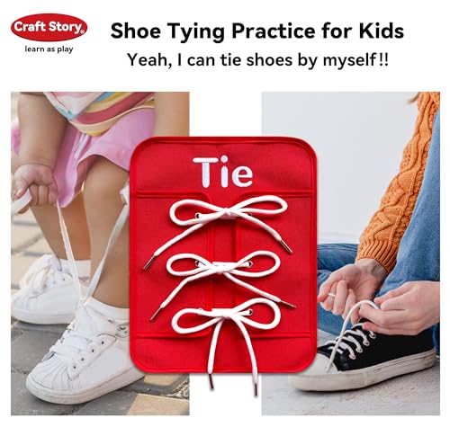 Craftstory Toddlers Montessori Toys Busy-Board for 3 4 5 Year Boy Girl Gifts Sensory Basic-Life-Kills Shoe-Tying Practice for Kids, Buckle Zip Lacing Travel Preschool Learning Toys - Image 7