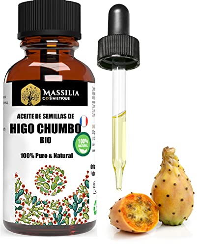 ACEITE DE SEMILLAS DE HIGO CHUMBO ORGÁNICO Antiojeras, antiarrugas, cara, cabello, cuerpo y estrías de embarazo - Aceite anti-edad, tratamiento de acné, Natural