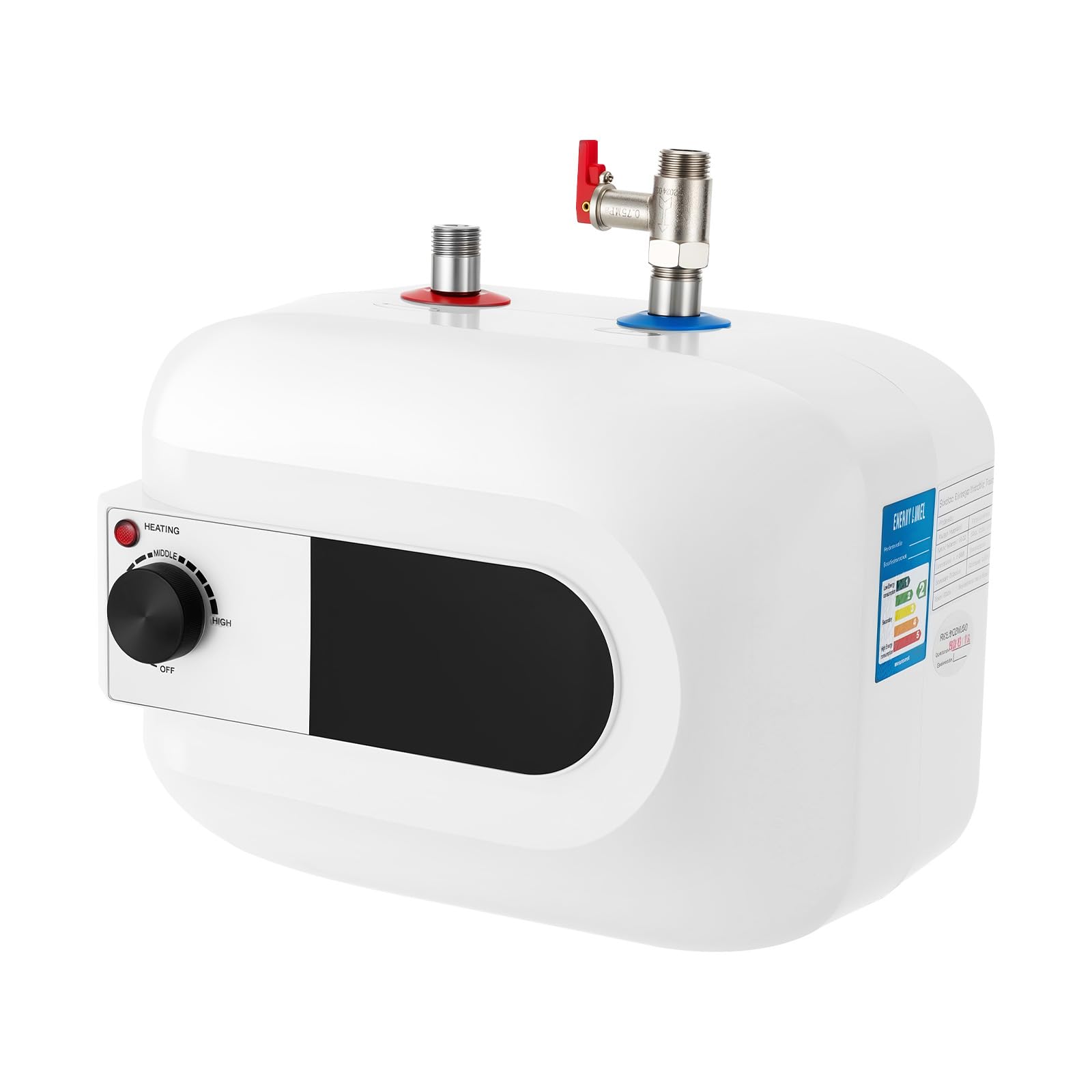 Scaldabagno Boiler Elettrico 6 Litri Sottolavello, Uscita Acqua Superiore 1500W, Protezione Anti-Perdita