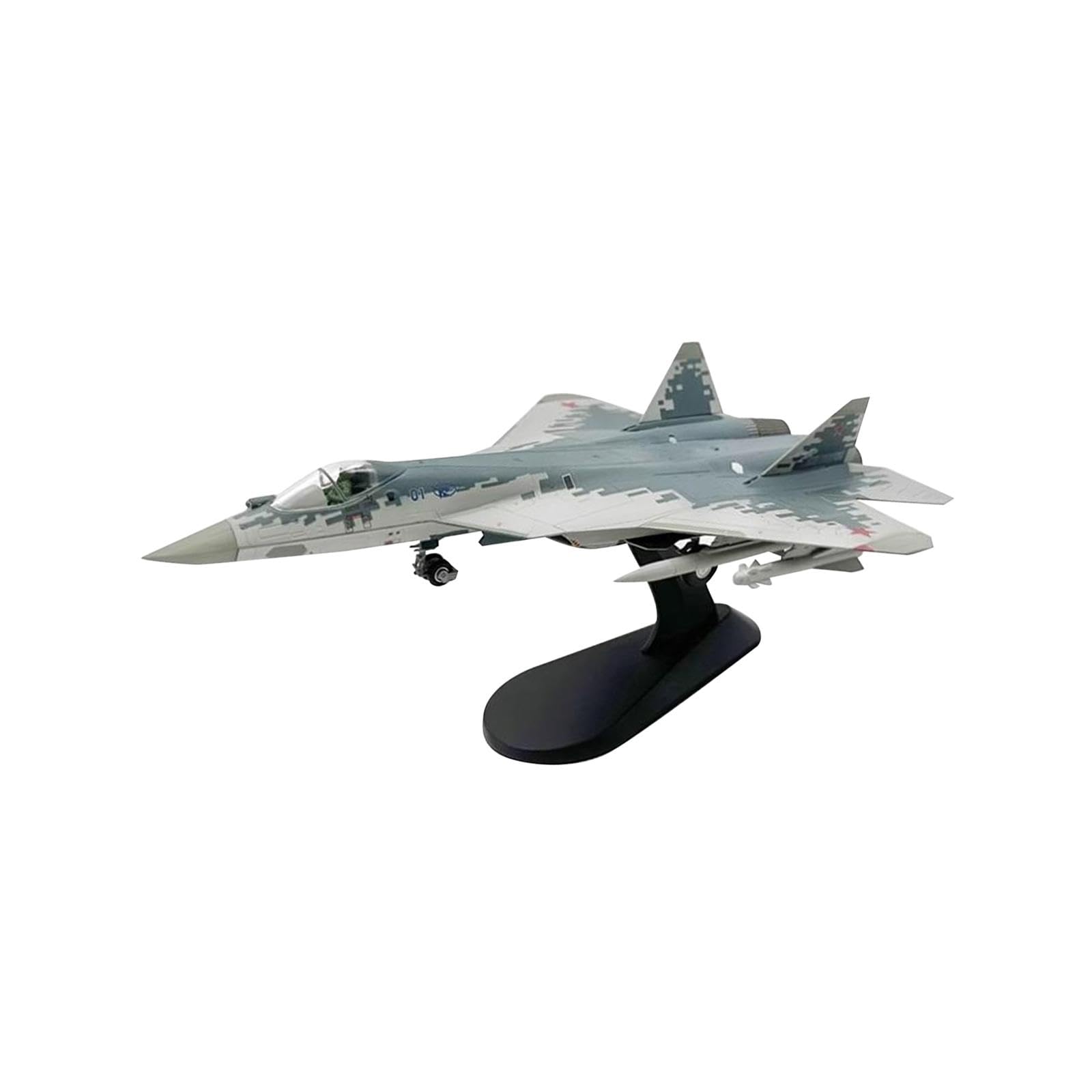 Modellino in 1:72 del Caccia SU-57 in Metallo Pressofuso con Base Espositiva per Scaffale, Bar