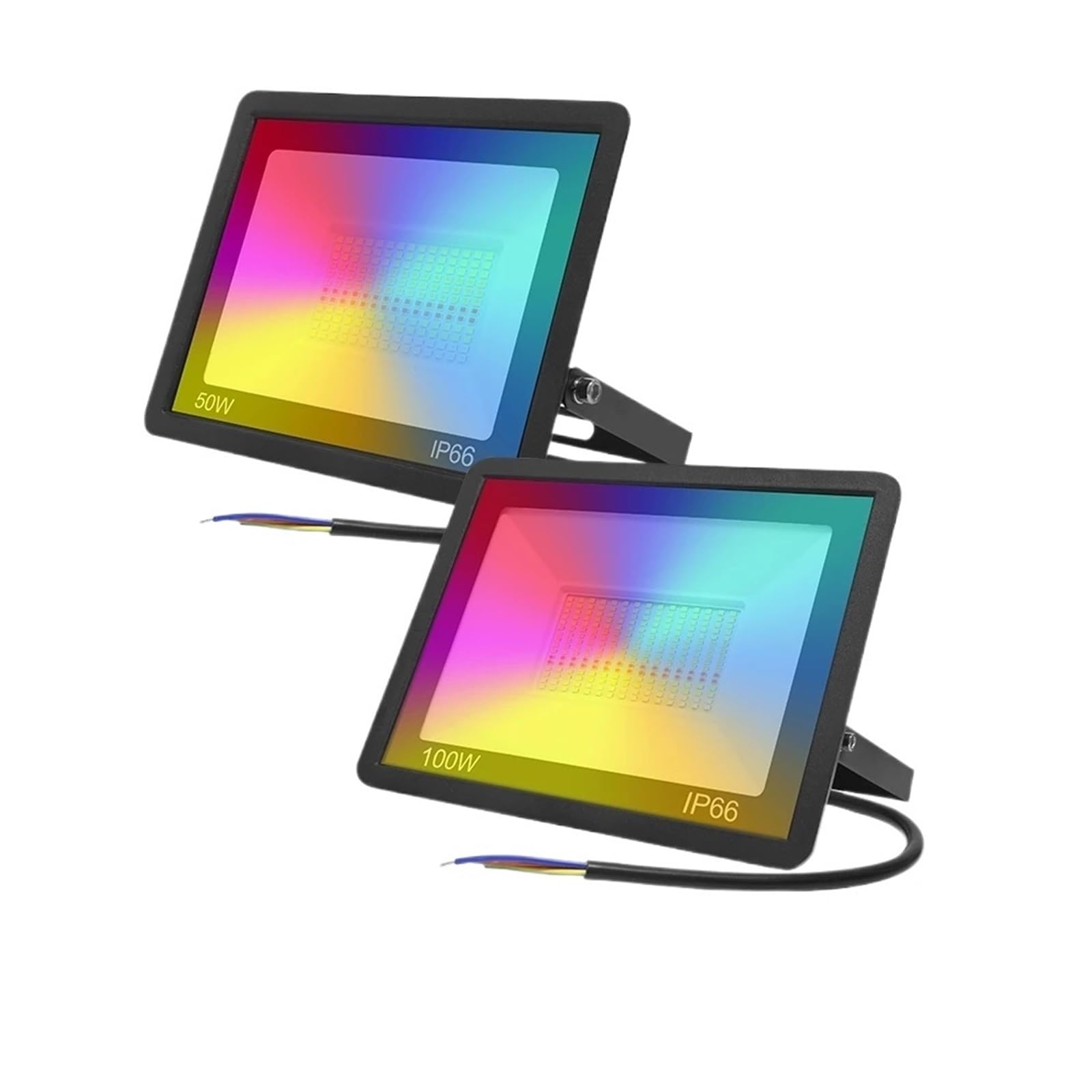 Reflector LED Inteligente Tuya RGB De 30W Y 50W For Exteriores, Reflector LED Impermeable For Jardín, Iluminación De Paisajismo, Control Focos LED(2 PCS,50W)
