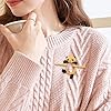 Adorable broche en bois avec motif panda, cygne, écureuil, pull, écharpe, épingles pour fantaisie, Bois, Pierre secondaire #3