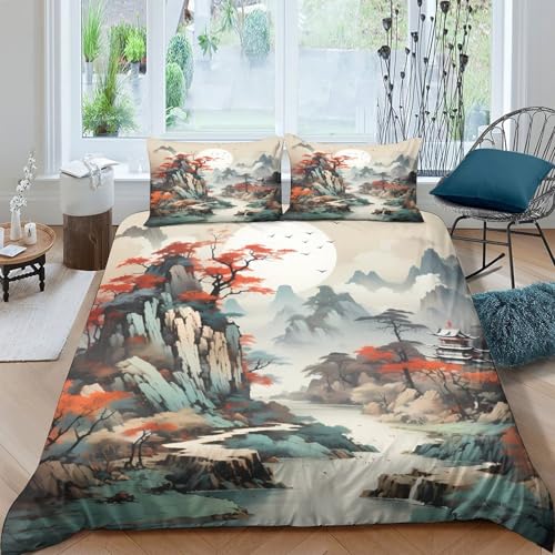 Linge de lit Confortable avec impression 3D haute définition paysage de montagne 140x200