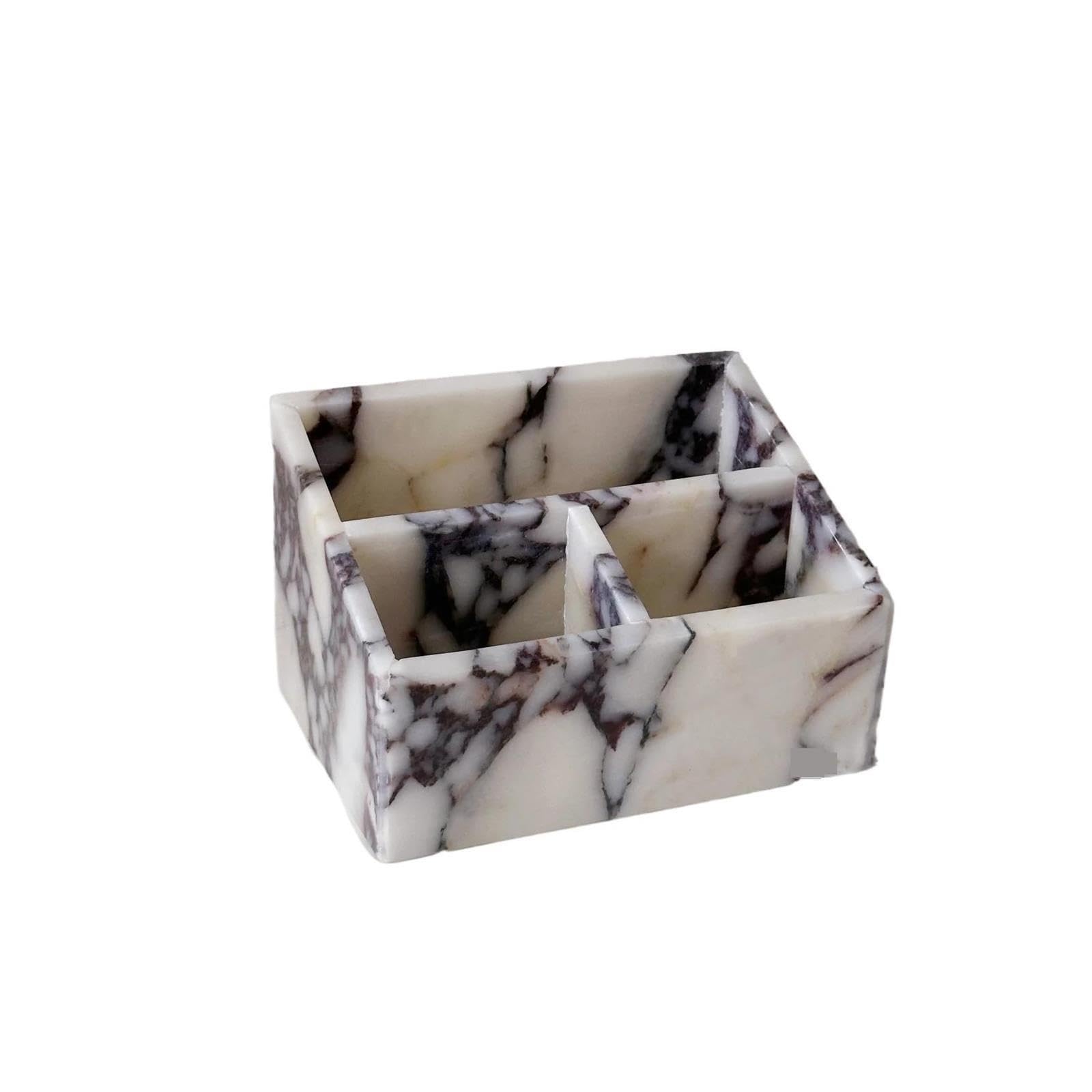 Organisateur de bureau en marbre naturel Calacatta Viola luxe