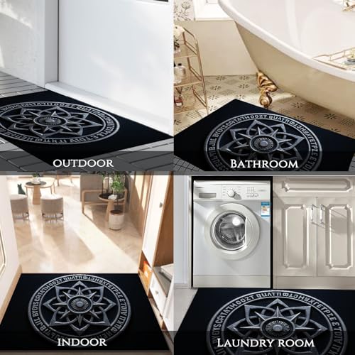 Tapis de sol géométrique doux et chaleureux | Paillasson intérieur Rune Rétro lavable 60x90 - 8