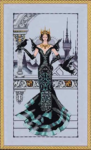 Raven Queen Kit Beaded Counted Cross Stitch by Nora Corbett Mirabilia Designs MD139 (Bundle: Chart, Beads, Braid, Cable, Silk Floss)