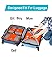 GOX Premium 5-Piece Packing Cubes Set for Travel, Lightweight Durable Luggage Organizer Bags with Double Zipper Mesh Top, 1 Large 2 Medium 2 Small, Nylon, Space-Saving Suitcase Storage (Orange)
