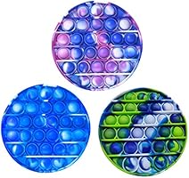 3PCS Silicone Tie-dye Push pop Bubble Fidget Toy, Autism Special Needs Stress Reliever, Squeeze Sensory Tools to Relieve...