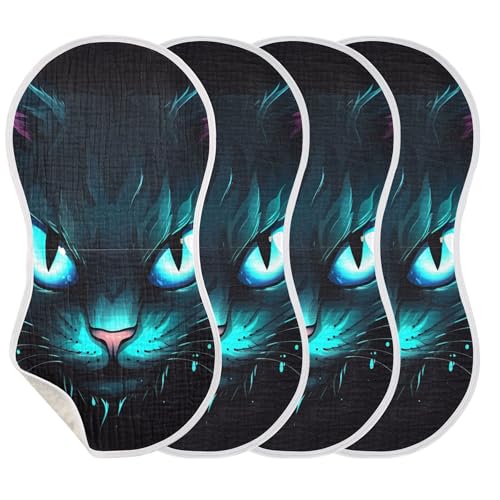 Blue Neon Cat Eye Baby Burp Cloths, Cotton Soft Absorbent Burp Cloth, Baby Bib Cloths Spit Up Rags for Newborn Boys Girls, 1 Pack, 22”x11”3