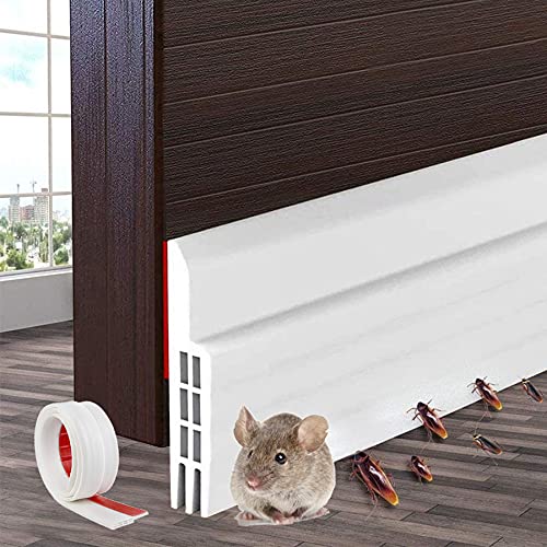 GWZE Door Bottom Seal, Self-Adhesive Under Door Weather Stripping, Dust and Noise Insulation, Draught Stoppers for Doors and Windows, 39 Inch Silicone Strips