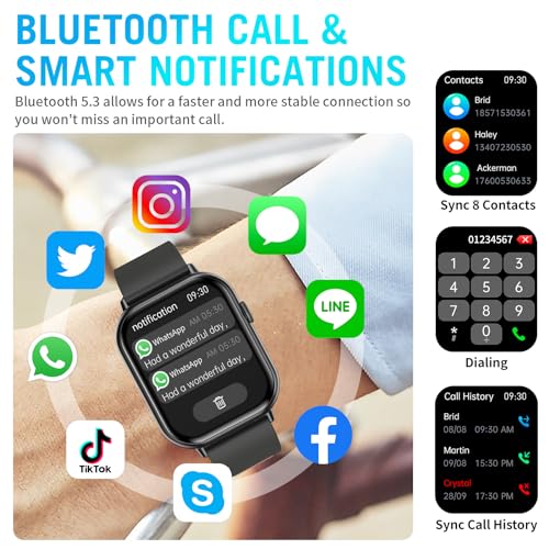 Ruwgt Smart Watches For Men Women (Answer/Make Call), 2.01 Inch Hd Screen Fitness Tracker Watch With Blood Pressure/Heart Rate/Sleep Monitor thumb #2