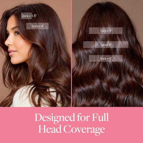Image of GOO GOO Tape In Weft Hair Extensions Human Hair, 4A Chocolate Brown, 8cm Wide Tape, 16inch 7pcs 110g, Tape Weft Hair Extensions, Seamless Tape in