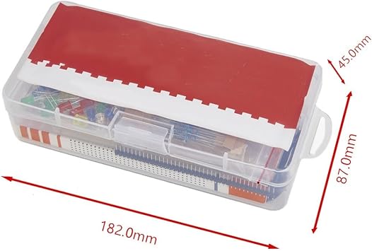 830-Hole Breadboard Electronics Kit for Arduino R3 Starter Pack – Resistors, LEDs, Potentiometers, Wires, (74HC595, 4N35), Transistors, Capacitors,