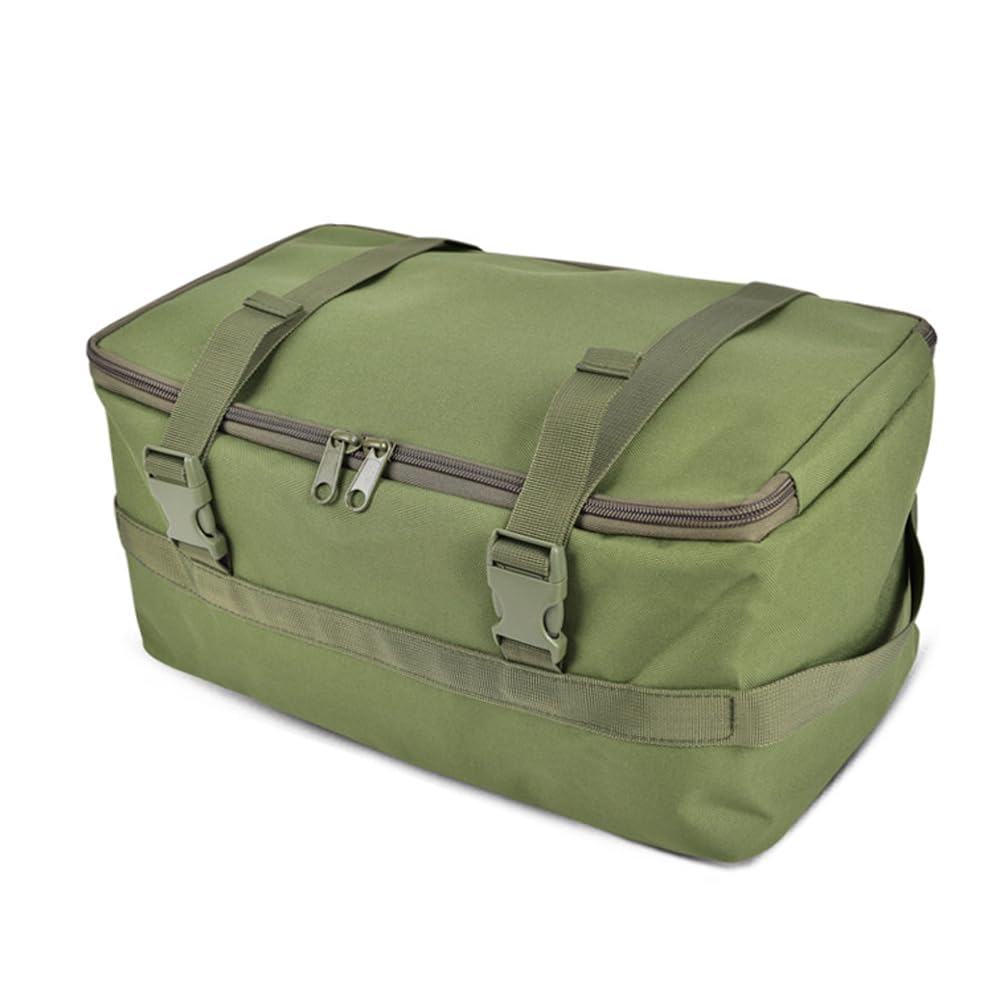 MiOYOOW Camping Storage Bag, Sport Kitchen Cookware Organizer with Double Zipper & Release Buckle for Fishing Hiking Traveling