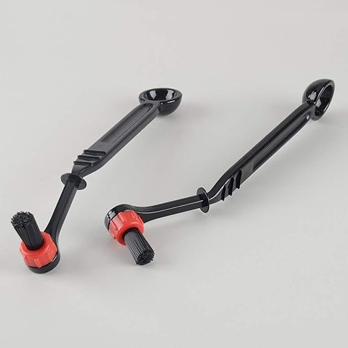 Vista 9 de CAFEMASY - Juego de cepillos de limpieza para máquina de café expreso, 2 piezas de cepillo de limpieza de café con cuchara y 2 cabezales de cepillo