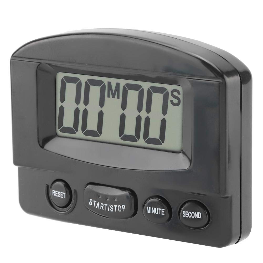 Fdit Portable Digital Kitchen Timer Clock Countdown Timer Large LCD Display Kitchen Use with Bracket Magnet(Black)