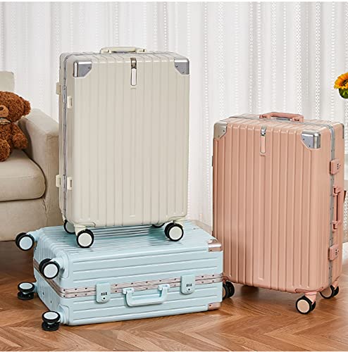Expandable Rolling Upright Suitcase, Multi-Level Adjustable 360° Shock-Absorbing Silent Caster, with USB Interface and Cup Holder (Pink 20 inches)3